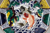 Kutani ware Decorative plate 31cm Koi Carp Waterfall Japan Ginsen kiln