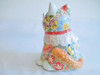 Kutani ware Maneki neko Japanese Lucky cat High five Underglaze Icchin Floral