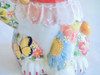 Kutani ware Maneki neko Japanese Lucky cat High five Underglaze Icchin Floral
