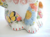Kutani ware Maneki neko Japanese Lucky cat High five Underglaze Icchin Floral
