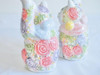 Kutani ware Maneki neko Pair Japanese Lucky cat Underglaze Icchin Floral mori