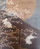 Kyoto Linen Noren double cloth Japanese door curtain Handcraft Tsukimi Usagi
