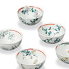Kutani Ware set of 5 Kobachi small Bowls 12.5cm Floral Patterns Made in Japan