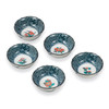 Kutani Ware set of 5 Kobachi small Bowls 9cm Floral Patterns Made in Japan