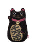 Kyoto Oiri DESIGN Hand-Dyed Linen Maneki neko Japanese Lucky cat Doll Black