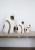 Kyoto Oiri DESIGN Hand-Dyed Linen Maneki neko Japanese Lucky cat Doll White
