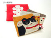 Kyoto Oiri DESIGN Japnese Lucky Cat Maneki neko Linen Coaster Set 5 Pieces
