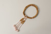 Kyoto Juzu Japanese Buddhist Mala Bracelet ShingonBoxwood 8-Sun Rose Quartz