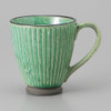 Mino ware Japanese Ceramic Mug Coffee Tea cup Shinogi carving Green Black clay