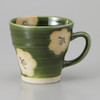 Mino ware Japanese Ceramic Mug Coffee Tea cup Oribe green Camellia 250ml Japan