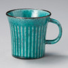 Mino ware Japanese Ceramic Mug Coffee Tea cup Turquoise Glaze Shinogi Japan