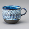 Mino ware Japanese Ceramic Mug Coffee Tea cup Gentle Wave Stack Mug – Blue