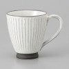 Mino ware Japanese Ceramic Mug Coffee Tea cup White Shinogi Mug with Black Clay