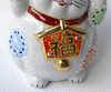 Maneki neko Japanese lucky cat Kutani porcelain Ema Both hand White Mori Japan
