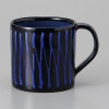 Mino ware Japanese Ceramic Mug Coffee Tea cup Slip wear style Black glaze Blue