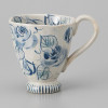 Mino ware Japanese Ceramic Mug Coffee Tea cup Rose garden pattern Blue Japan