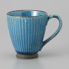Mino ware Japanese Ceramic Mug Coffee Tea cup Turquoise Shinogi with Black Clay