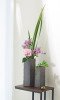 Shigaraki Ware Sazanami Flower Vase with Wave Texture Black Yohen glaze Japan S