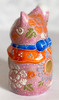 Cute Maneki neko Japanese lucky cat Kutani yaki porcelain Pink mori Art Japan