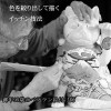 Kutani ware Pair Maneki neko Japanese lucky cat Fujin Raijin God Made in Japan