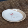 Shigaraki ware Japanese pottery small plate Wild rabbit motif Handpaint Japan