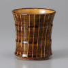 Made in Japan Mino Ware Kurige Black Tokusa Bamboo Shochu Cup Japan 250ml