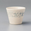 Mino Ware Sencha Yunomi Japanese Green Tea Cup Forest Friends Gray cup White