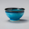 Mino Ware Sencha Yunomi Japanese Green Tea Cup Blue Crackle Glaze Flared 170ml