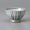 Mino Ware Gray Sencha Japanese Green Tea Cup Nishiki Tokusa Stripe Japan