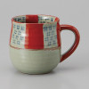 Mino ware Japanese Ceramic Mug Coffee Tea cup Ichimatsu Check Red 220ml Japan