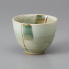 Mino Ware Sencha Yunomi Japanese Green Tea Cup Brown Brushstroke Flared