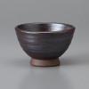 Mino Ware Gray Sencha Japanese Green Tea Cup Iron-Brown Glaze Footed Japan