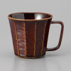 Mino ware Japanese Ceramic Mug Coffee Tea cup Brown Glaze Lightweight Faceted