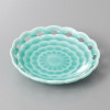 Japanese Deep Sea Celadon Fruit Plate Mino Ware Blue Ceramic Dish Made in Japan