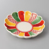 Japanese Seto Ware Chrysanthemum Small Plate Tricolor Floral 6.1" Japan