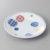 Japanese Hand-Painted Floral Medallion Plate Mino Ware Ceramic Dish 6.6" Japan