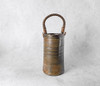 Bizen yaki ware Japanese Flower Vase Hanaire Goma Rattan handle Toho kiln Japan