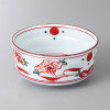 Japanese Mino Ware Kobachi Akae Manreki Small Bowl Red Gold 12.2cm Made in Japan