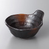 Japanese Seto Ware Yakishime Rokube Handled Tonsui Bowl Small Pottery 13.3cm JP