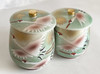 Yunomi Kutani porcelain Japanese tea cup & lid set of 2 Pair crane pattern new