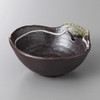 Japanese Seto Iron Glazed Ceramic Tonsui Bowl Hot Pot Dipping Sauce Dish 13cm