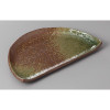 Japanese Seto Ware Nanban Oribe Half Moon Grilled Fish Sushi Serving Plate 25cm
