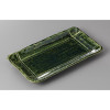 Japanese Seto Ware Oribe Carved Lattice Rectangular Grilled Fish Plate 25.5cm