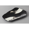 Japanese Black Charcoal White Brush Rectangular Grilled Fish Plate 25.5cm
