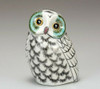Kutani porcelain Owl Ornaments Figure Fukuro Blue Handpaint White Japan New
