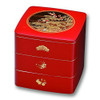 Jubako Bento Box Sho Chiku Bai Motif Red Lunch Box Yamanaka lacquerware Japan