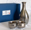 Arita porcelain Japanese Sake cup bottle set Platinum glaze Guinomi Tokkuri