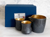 Arita porcelain Japanese Sake cup bottle set Crystal Gold glaze Guinomi Tokkuri