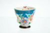 Kutani yaki Yunomi Japanese Tea cup Sakura Cherry Blue Glamorous Handpaint Japan