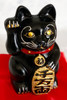 Iron Maneki neko Lucky cat Fotune Cat Black Takaoka Cast Iron Figure Japan